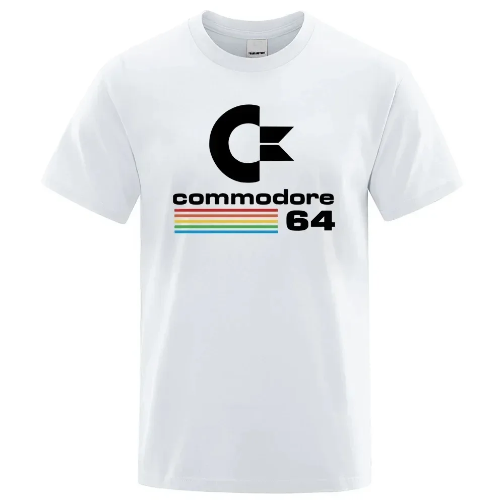 Summer Men's T-Shirt Commodore 64 Print T Shirt  Loose and Comfortable Streetwear Cotton Oversized Tee Shirt Men Clothes