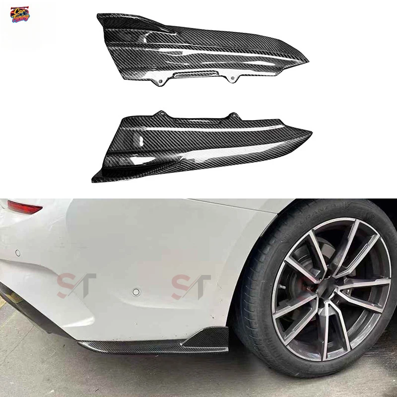 

Подходит для BMW 3 серии G20 G28 19-21, карбоновые накладки на задние углы, защита углов заднего бампера.