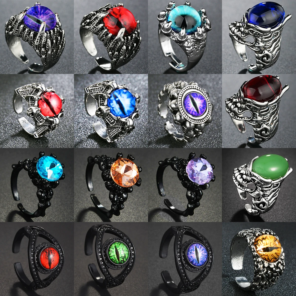 New Fashion Creative Evil Eye Rings For Men Women Cool Male Punk Ring Jewelry Male Bar Night Club Accessories Christmas Gifts