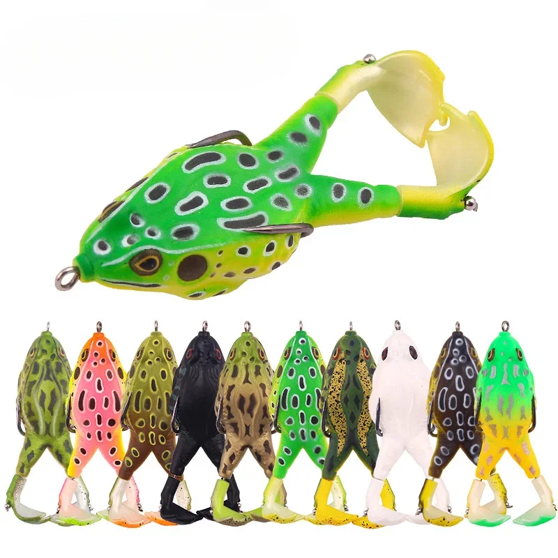 1Pc Simulation Bait Tackle Frog Lure Double Propeller Legs Baits Topwater Wobblers Artificial Bait for Bass Catfish Fishing Tool