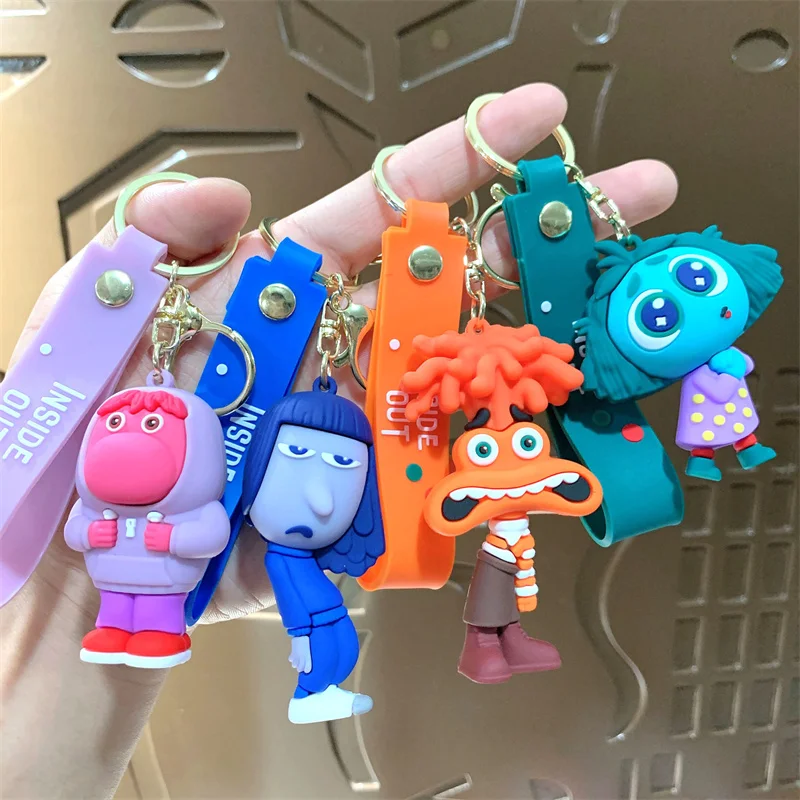 Hot Inside Out 2 Keychain Pendant Anxiety Envy Ennui Embarrassment Personality Creative Soft Glue Doll Small Pendant Gift