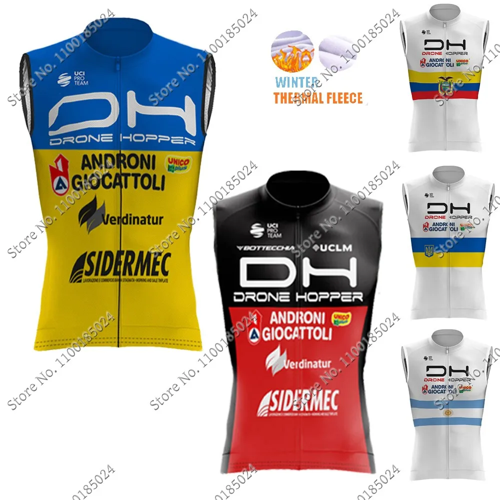 Maillot 2022 ANDRONI Ukraine Team Winter Sleeveless Jerseys Bicycle Vest Cycling Jersey Mens Warm Bike Clothing Gilet