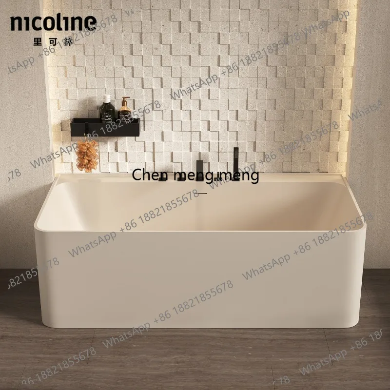 Square independent artificial stone bathtub Hotel B & B Family Villa Double integrated bathtub