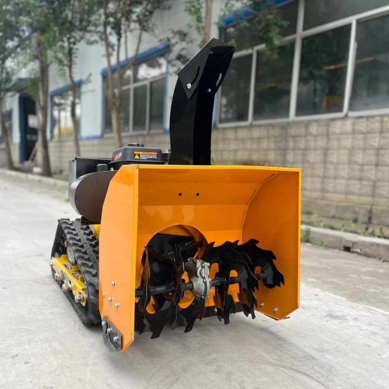 Customized Mini Remote-Controlled Snow Blower, Industrial High-power Intelligent Snow Thrower, Rubber Track Winter Sweeper