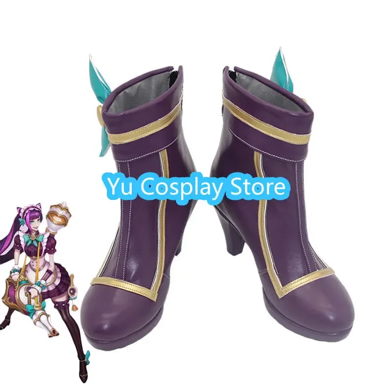 LOL Koffie Sweetheart Jinx Cosplay Schoenen PU Lederen Schoenen Halloween Carnaval Laarzen Cosplay Props Custom Made