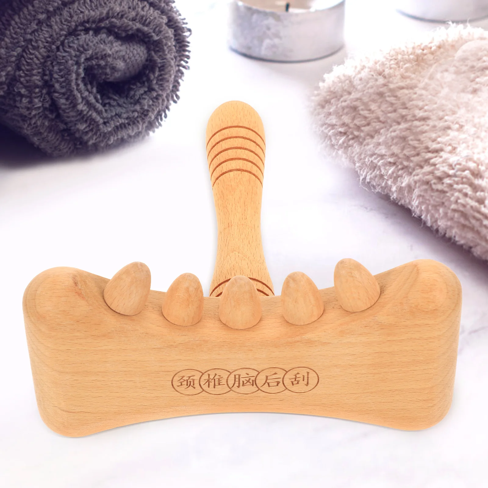 Tabla de Masaje Guasha de Madera para Cuello, Hombros, Cabeza y Cuerpo, Herramienta de Masaje Muscular Portátil, Alivio del Estrés en la Parte Posterior de la Cabeza