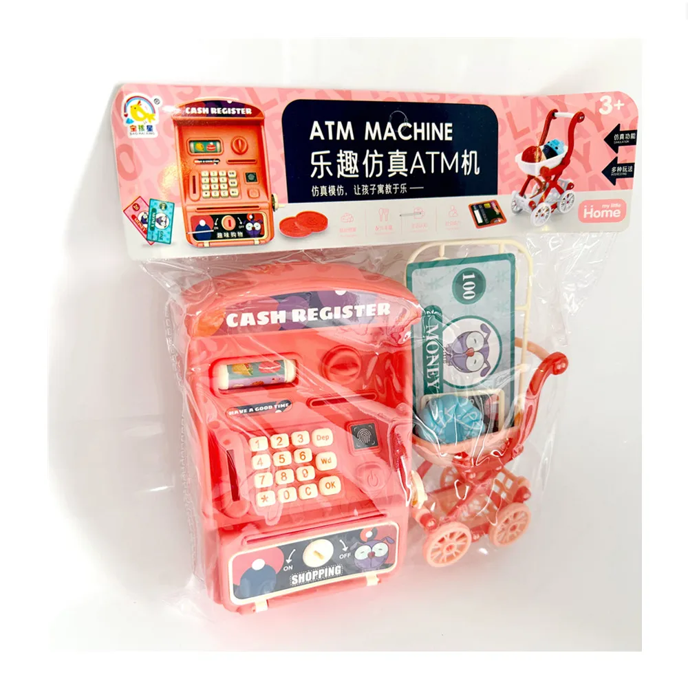 1 مجموعة الكرتون اللعب منزل محاكاة ماكينة تسجيل المدفوعات النقدية كاندي ركن مخزن عربة التسوق آلة الرسالة الآلية البلاستيكية نموذج لعبة طفل