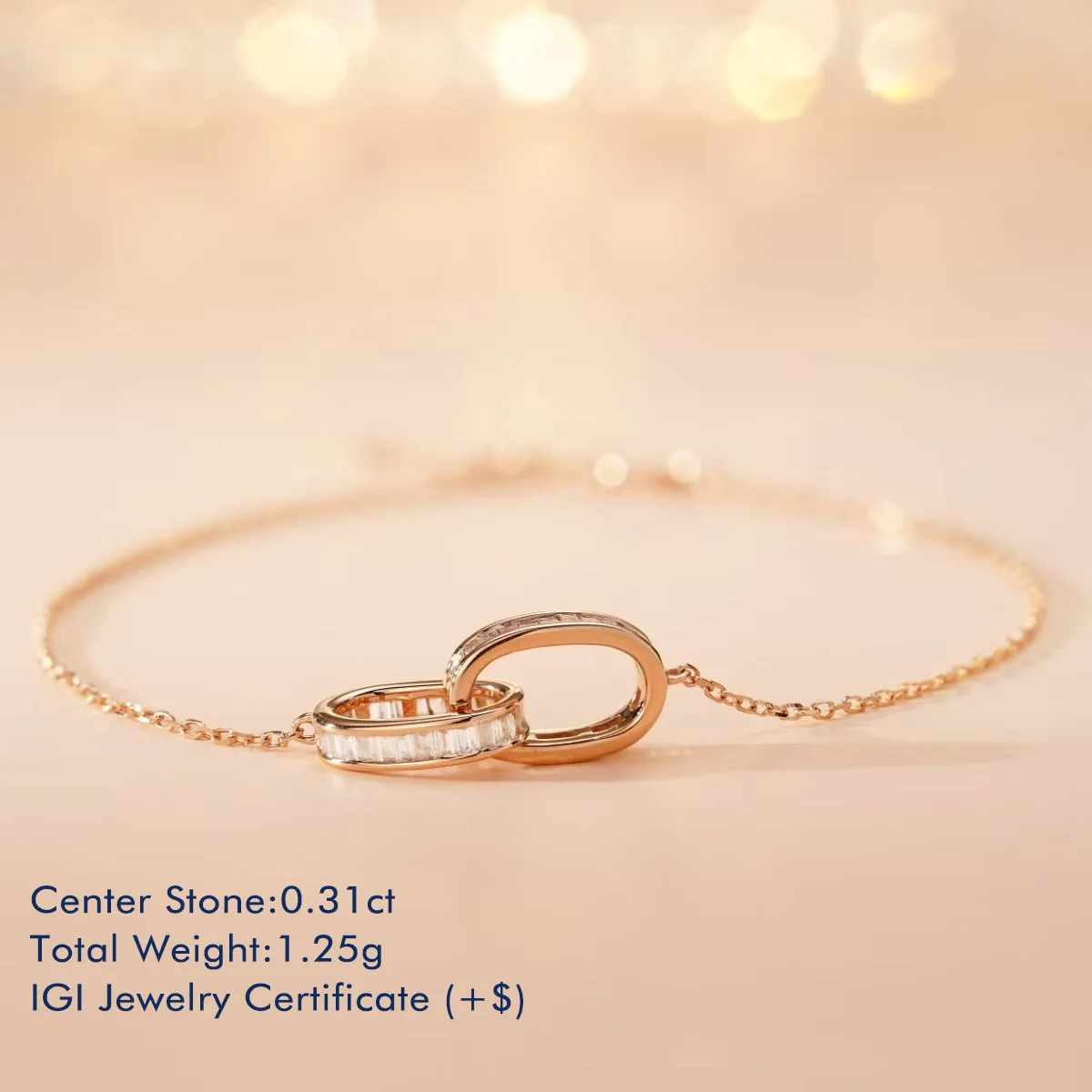 Double Wrap Shaped Natural Diamond Bracelet 18K White/Rose Gold Total 0.31ct Baguette Natural Diamond Bracelet For Women Gift