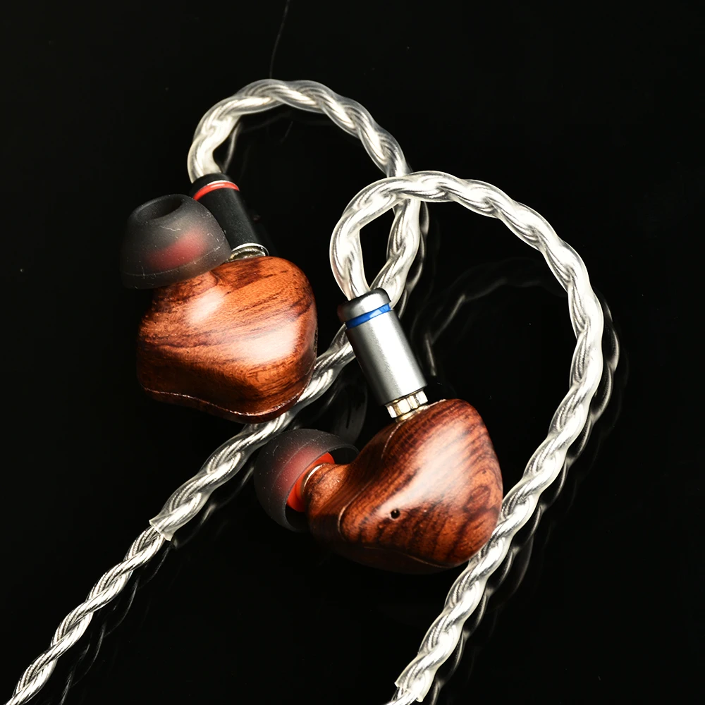 0.78mm DD11mm Zirconium Diaphragm Dual Magnet Dual Chamber Unit Knowles 90012BA in ear solid wood HiFi earphone