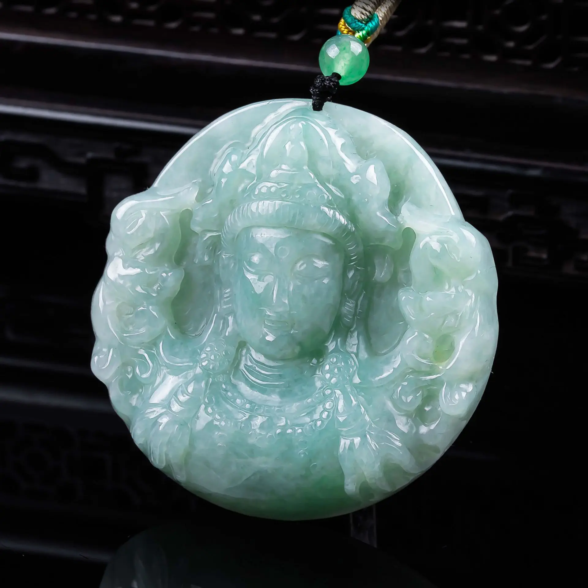 Natural Myanmar Jadeite Guanyin Pendant Necklace Fashion Accessories Jewelry Real Jade Talismans Charm Designer Gifts for Women