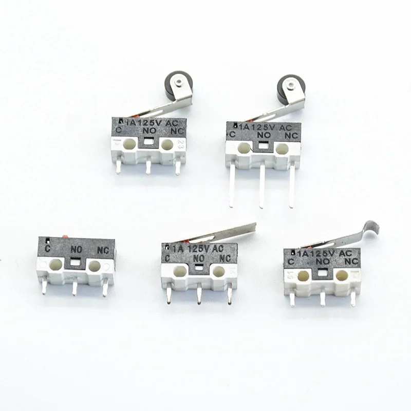 10pcs 12* 6 *6mm Limit Switch Push Button Switch 1A 125V AC  Switch 3Pins Long handle Roller Lever Arm SPDT  TIAIHUA