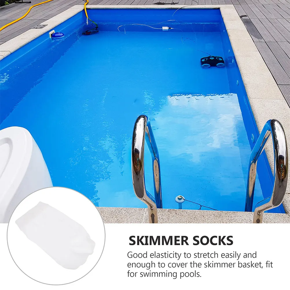 10Pcs Elastic Pool Skimmer Socks Nylon Strainer Socks for Pool Cleaning Accessories Spa Hot Tub Marble Bathroom Filter Saver