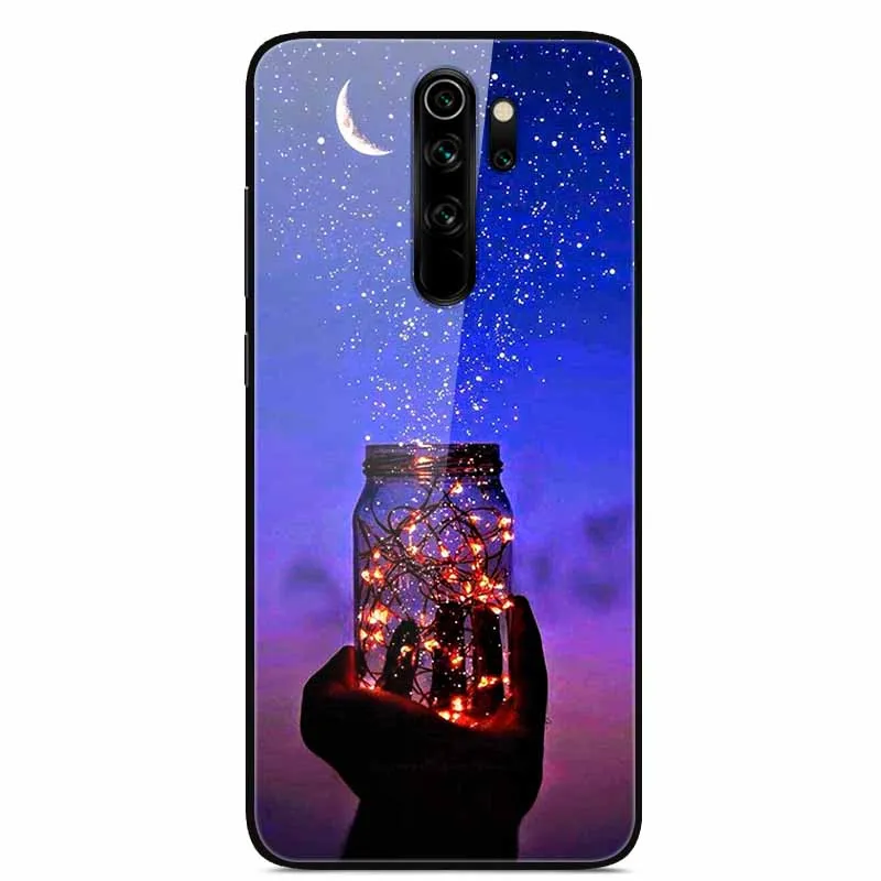 Tempered Glass Phone Cases for Xiaomi Redmi Note 8 9 Pro 8T 8Pro 9 9S 7 Note9 9Pro Note8 8pro Cover Hard PC Back Coque Shells