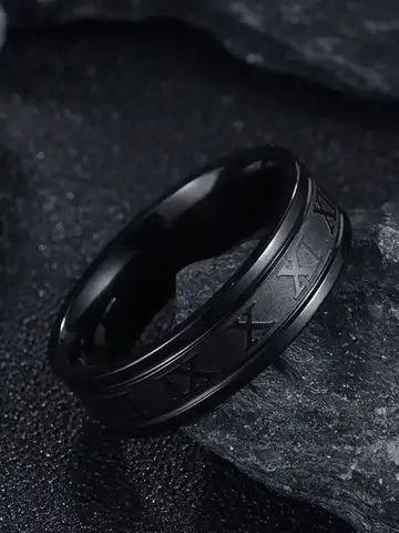 Seakissky Classic Fashion Stainless Steel Roman Digital Men Women Ring Cool Punk High Quality Waterproof Jewelry for Party Gifts