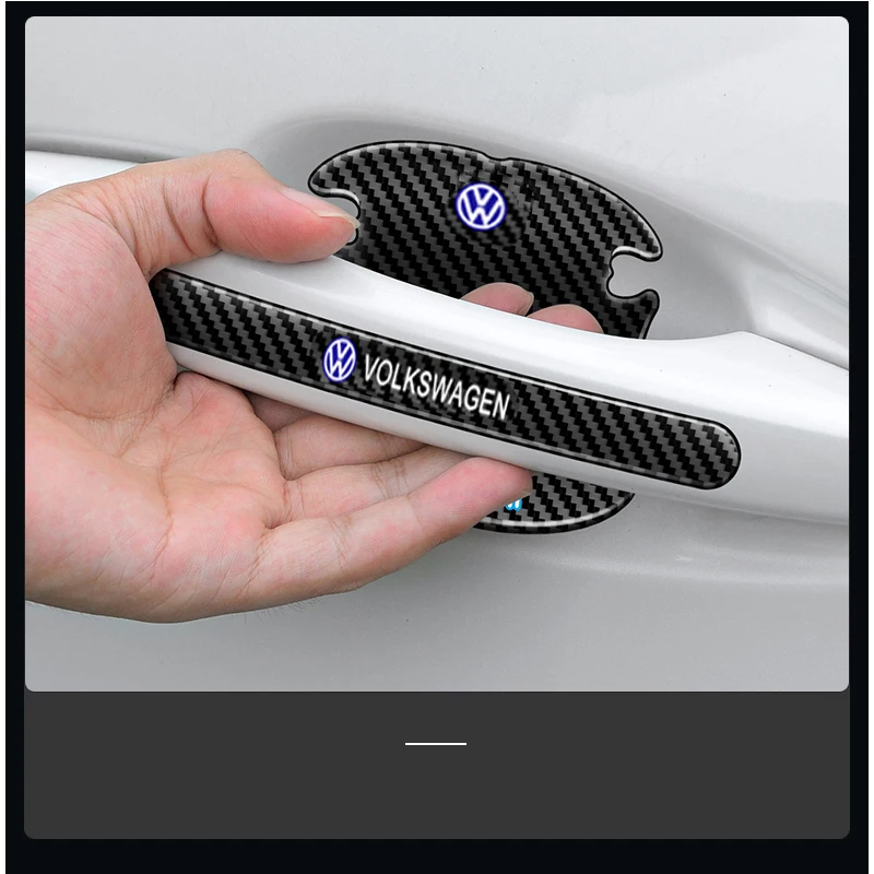 Car Door Bowl Handle Protector Film Stickers Accessories For Volkswagen GTI R-Line R Polo Golf T5  Passat Magotan CC Santana GTS