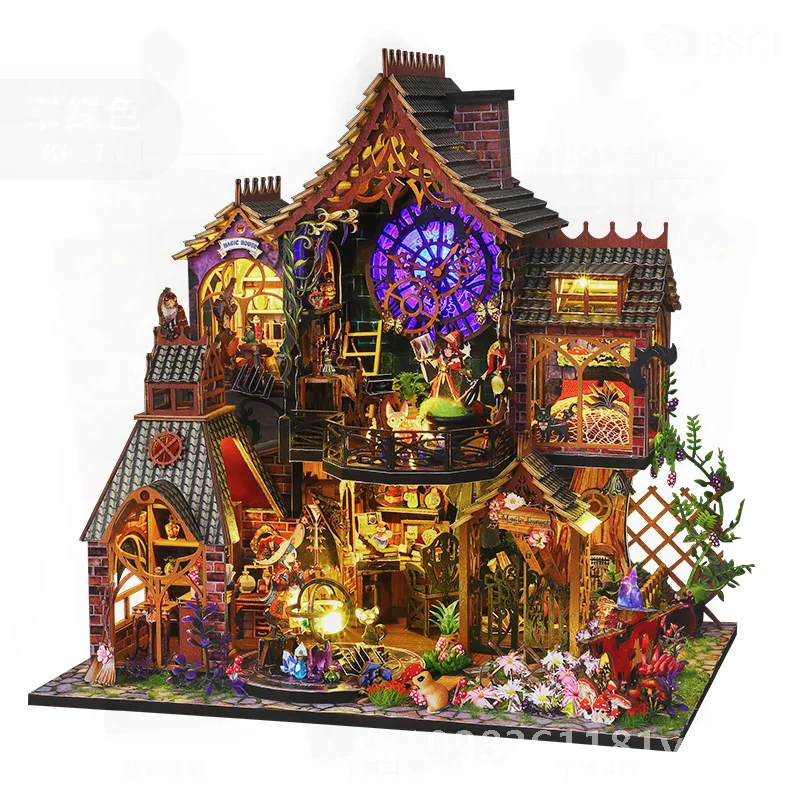 

Magic Forest Handmade DIY Wooden Cabin Model Kit Creative Heart-Walking Toy for Youth Assembly Villa Decoration Gift for Men &
