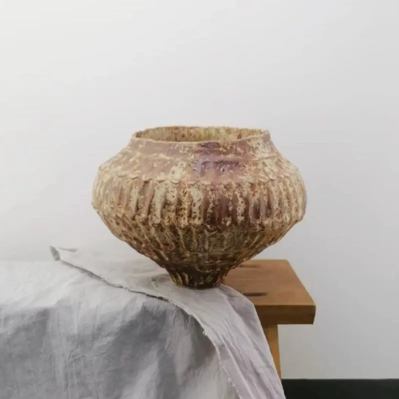 Wabi Sandy Wind niche ceramic vase abstract art retro old flower ware hotel homestay entrance soft decoration