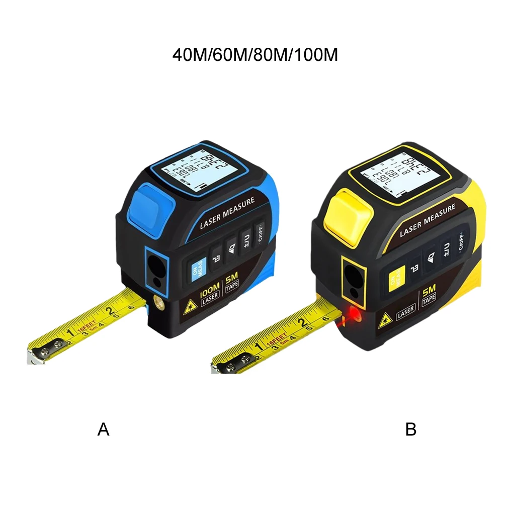 40/60/80/100M Meters Infrared Laser Distance Measuring Smart Energy Ruler 4-in-1 Laser Tape Measure Measuring Instrument