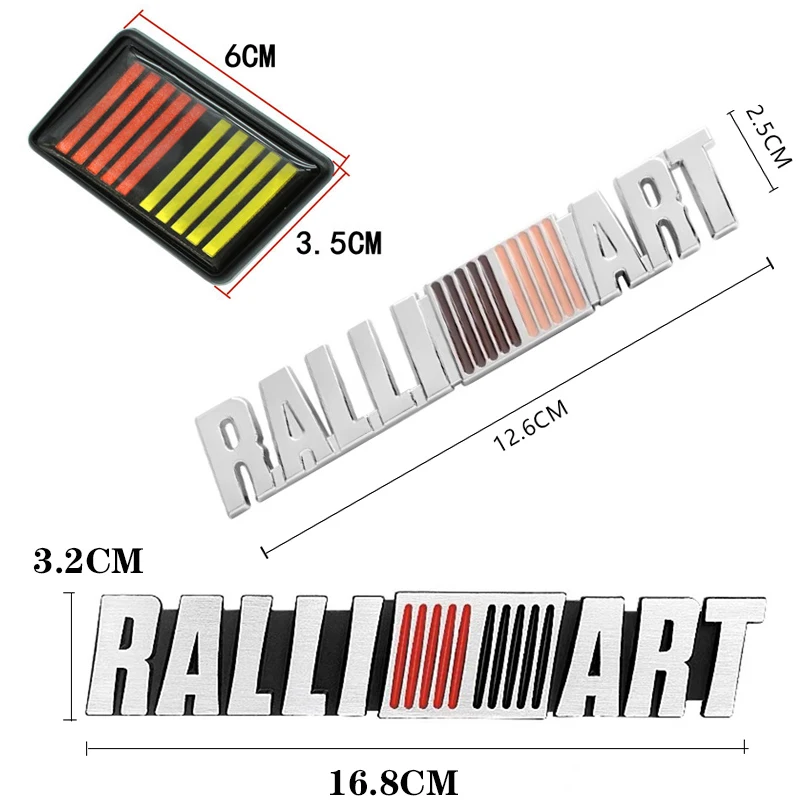 Car 3D Metal RALLI ART ralliart Logo Stickers Decals Front Hood Grill Emblem For Mitsubishi Lancer 9 10 Asx Outlander Pajero