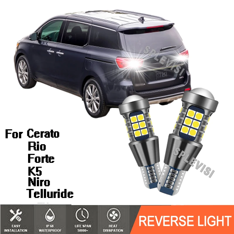 

2x LED Reverse Light Blub W16W T15 Canbus Lamp For Kia Rio Sedona Seltos Sportage Stinger XCeed Telluride Carnival Niro