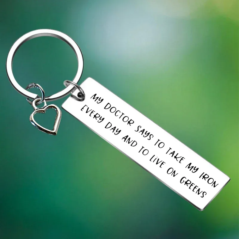 Funny Gifts Keychain My Doctor Say To Live On Greens Key Chain Pendant sport lover gift