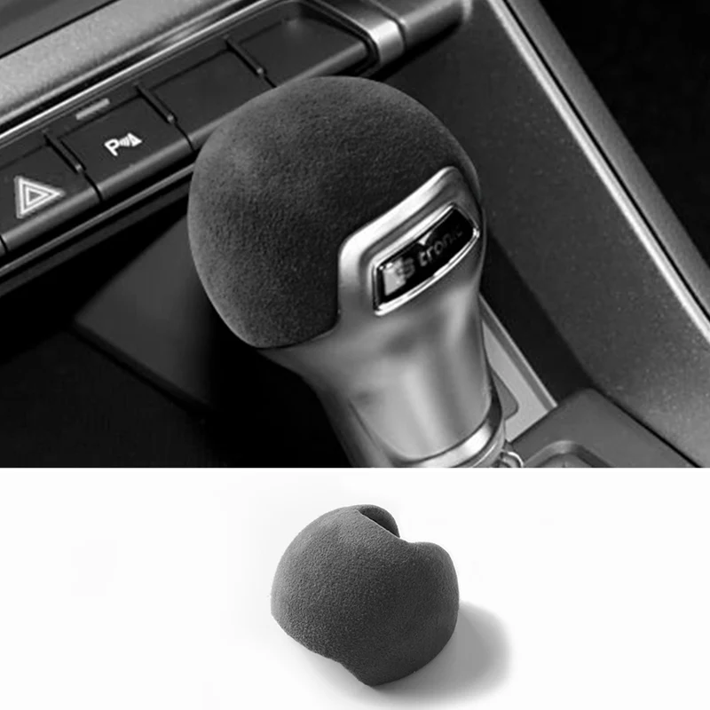 Para audi a3 q2l s3 tt esporte botão de mudança de engrenagem boot capa guarnição adesivo feito de alcântara carro premium interior tuning acessórios