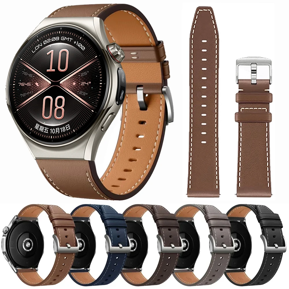 Leather 20 22mm Strap For HUAWEI WATCH GT 7 GT7 Pro GT6 GT5 GT4 46mm GT3 GT2 42mm Watch 6/5/4 Pro Band Watchband Soft Wristbands