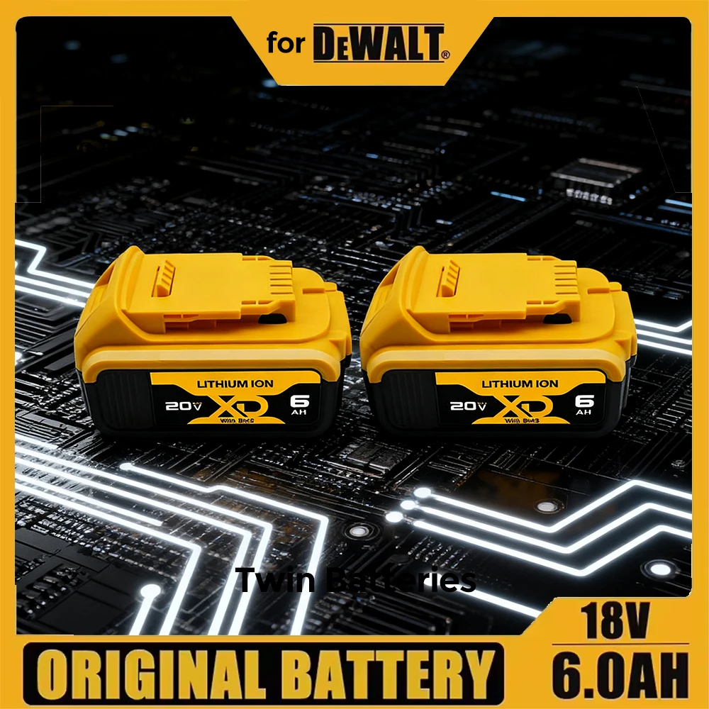

20V 6Ah Li-ion Battery for DeWalt, Replacement for DeWalt Power Tools, Compatible for DeWalt DCB606,DCB205,DCB206,DCBGene MAX