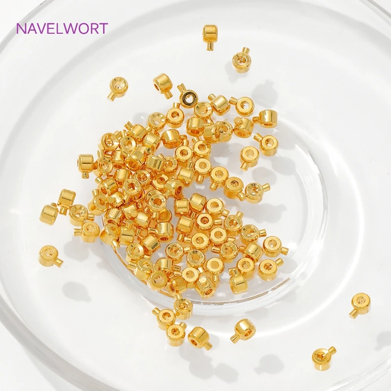 10/20Pcs 18K Gold Plated Crimp Beads For Jewelry Making Brass End Beads Clip Clasps,Bracelet End Bead,DIY Jewelry Accessories image 4