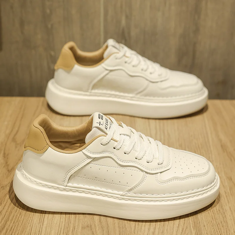

2025 Men's Spring/Autumn Viral Chunky Sneakers - Hong Kong Style Trendy Casual Shoes, Height-Boosting for Students & Skaters
