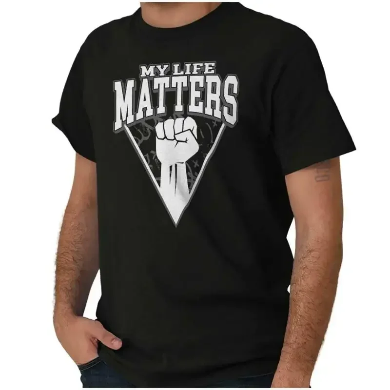 

My Black Life Matters Protest Fist Symbol Womens or Mens Crewneck T Shirt Tee