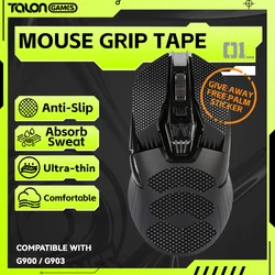 1 confezione TALONGAMES Mouse Grip Tape per Logitech G900 / G903 Wireless, assorbimento del sudore del palmo antiscivolo, tagliato per adattarsi, facile da applicare