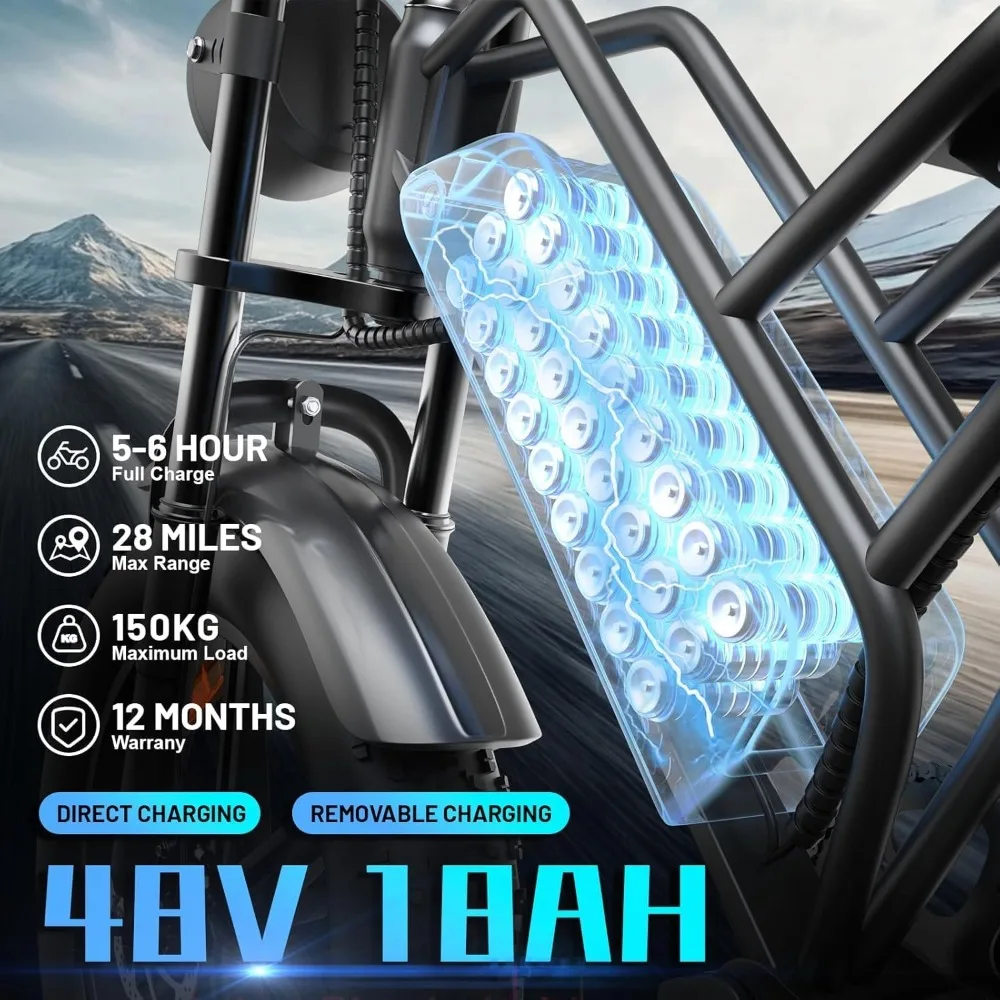 دراجة كهربائية للبالغين والمراهقين مع محرك ذروة 500 وات/750 وات/1000 وات، دراجة كهربائية مقاس 14 بوصة/20 بوصة/26 بوصة مع بطارية قابلة للإزالة 48 فولت، ركاب