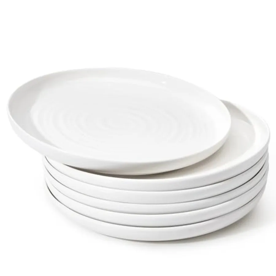 

Dessert Plates Porcelain Round Salad Plates Set of 6 Small Appetizer Small Dish Set Microwave and Dishwasher Safe Scratch Resis