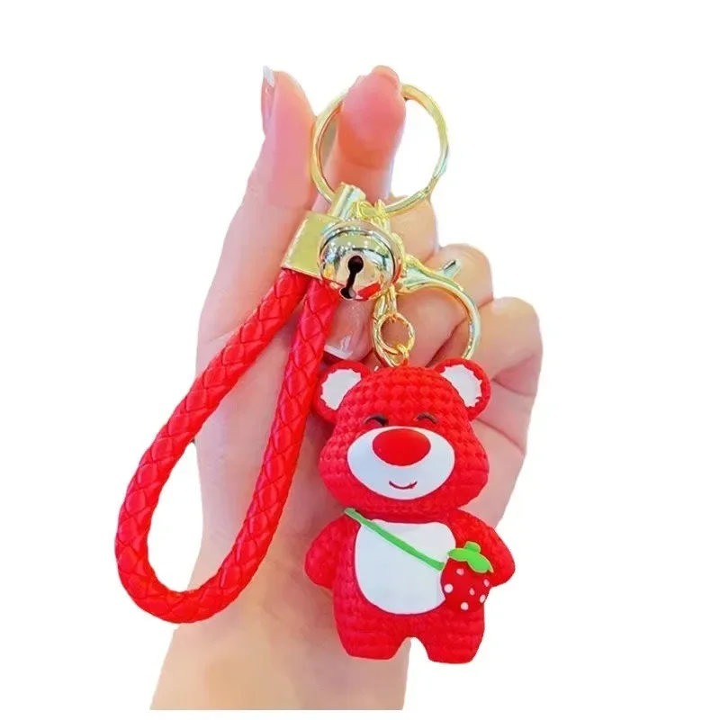 Strawberry Bear Keychain Cute Cartoon Jewelry Pendant Doll Internet Celebrity Kindergarten Children Bag Keychain Bag Accessories