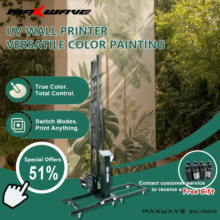3D Portable Wall Floor Printer 2 in 1 Machine UV Ink 3.5 Meter Printable Height for Direct Printing on Various Flat Materials
