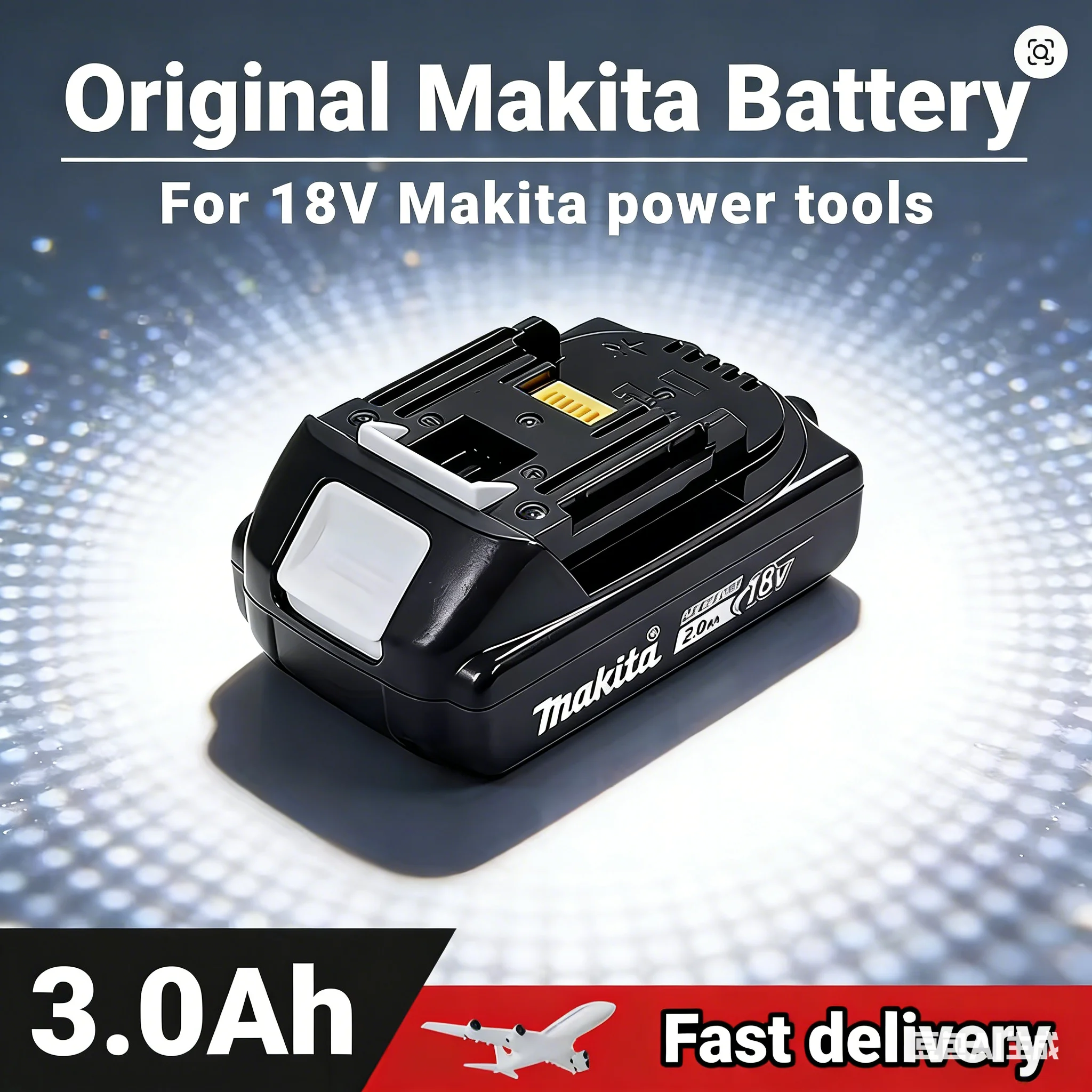 

100% Original Makita 18V battery 18650 rechargeable lithium-ion battery, replaceable Makita BL1830 BL1860B with 18V 3A charger