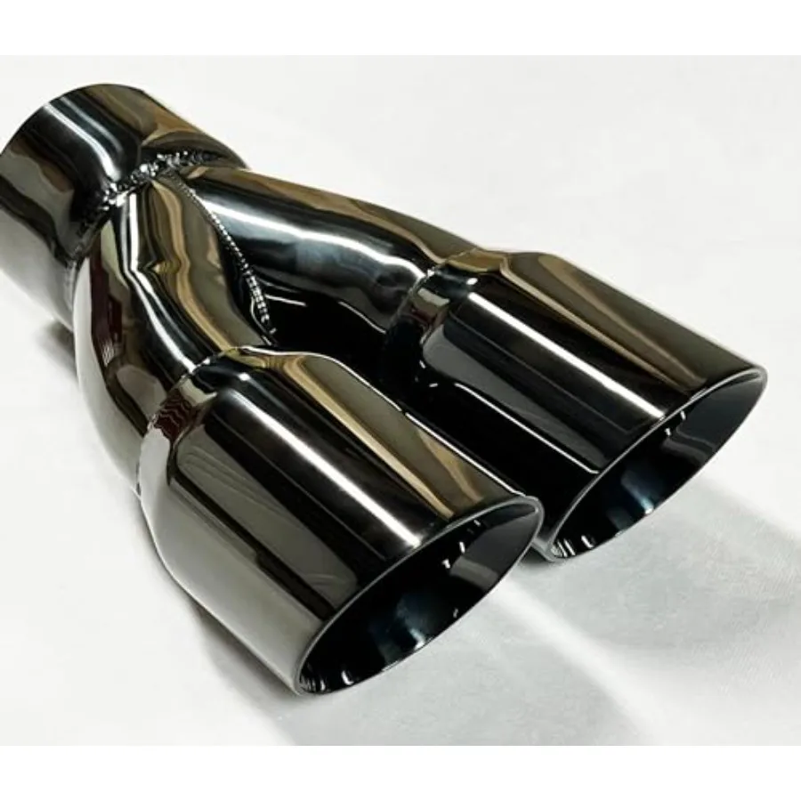 

Exhaust Tip 3.00 Inlet Dual 3.00 X 9.50 Long WDDWRP30095-300-BC-SS Round Double Wall Black Chrome 304 Stainless Steel