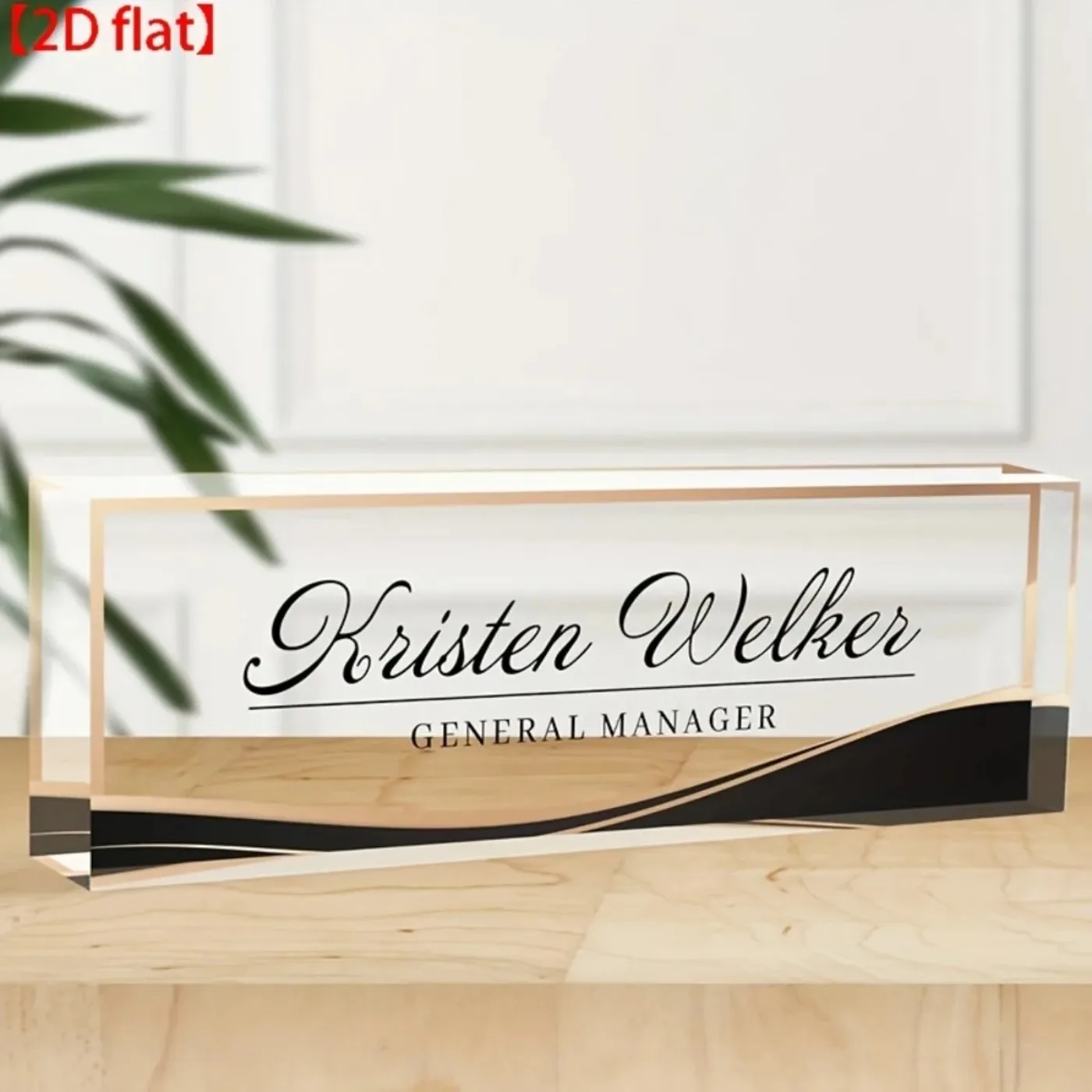 2D Flaches Individuelles Acryl-Bürotisch-Namensschild Personalisiertes Desktop-Dekor Geschenk (Nur Dekoration)
