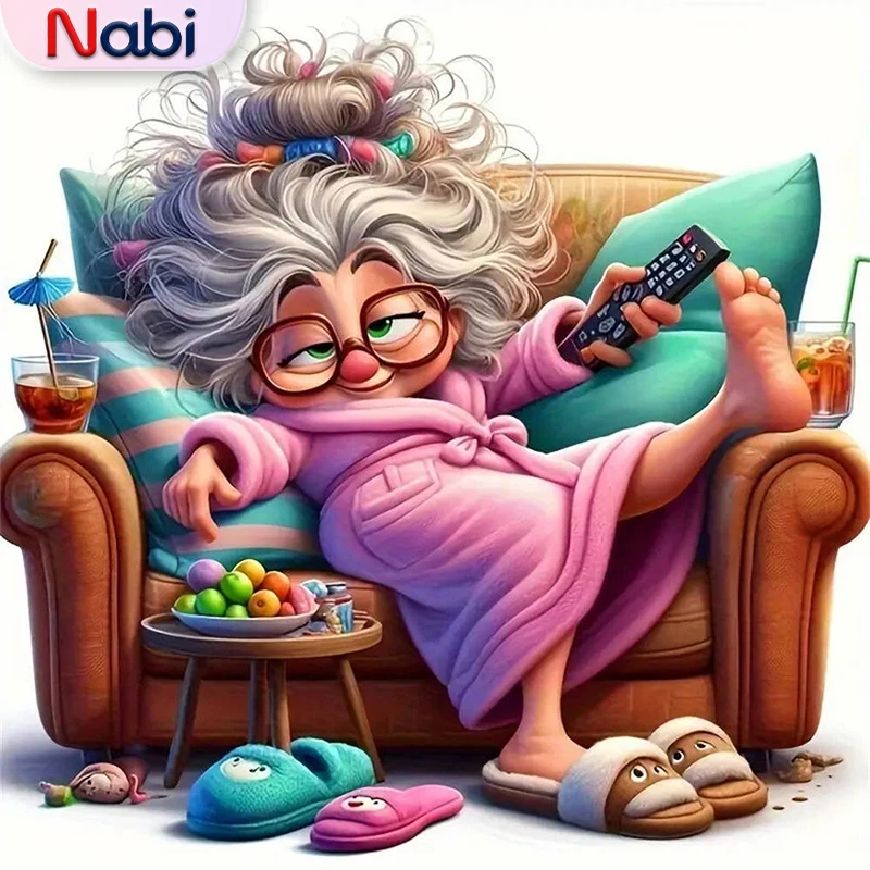 

Новое поступление Nabi, Алмазная мозаика, портрет старой женщины, сделай сам, картина, акриловая алмазная живопись, мультяшная вышивка, ручная работа, хобби