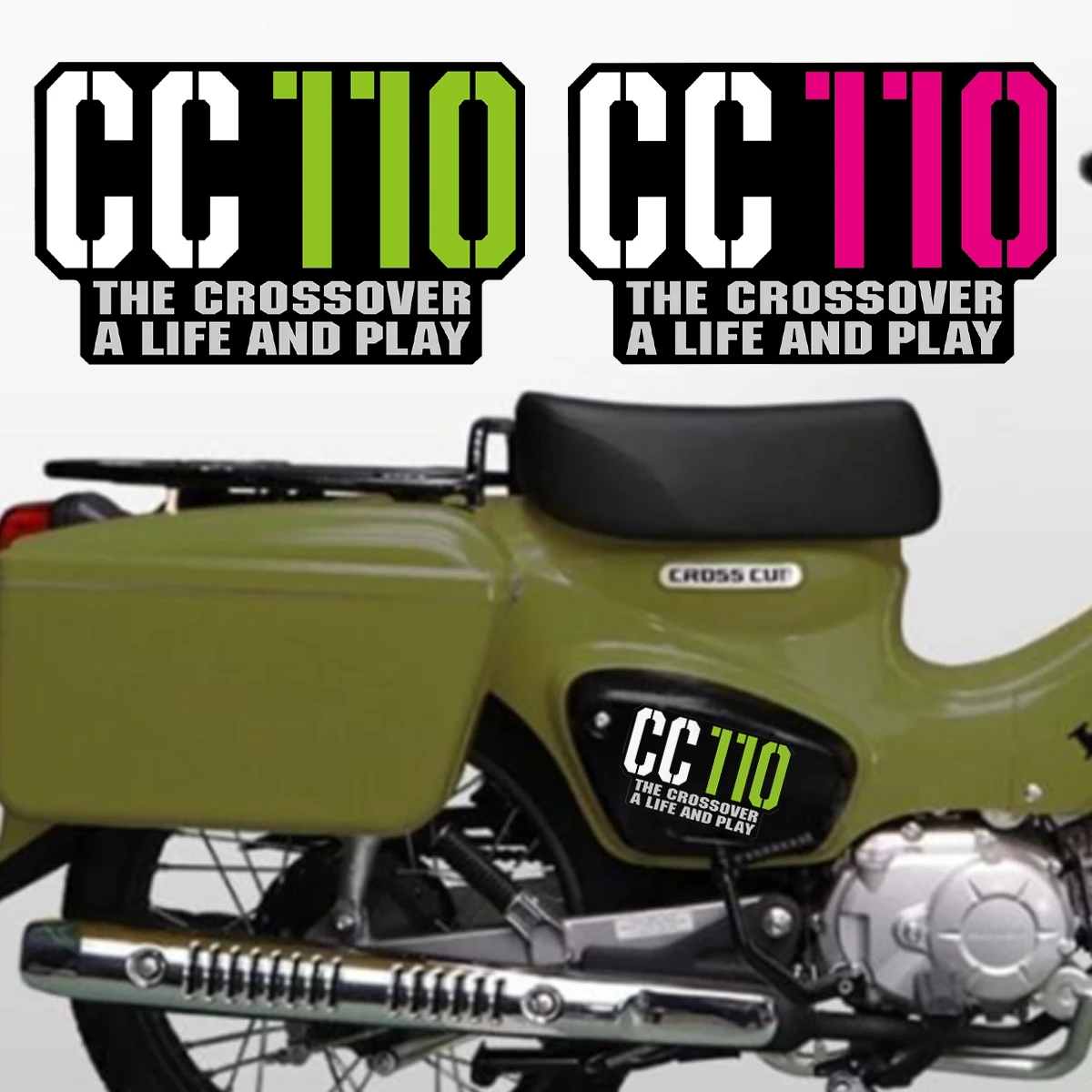 Reflective Motorcycle Stickers Moto Bike Body Side Cover Helmet Vinyl Decals Accessories For Honda Super Cub CC110 110cc