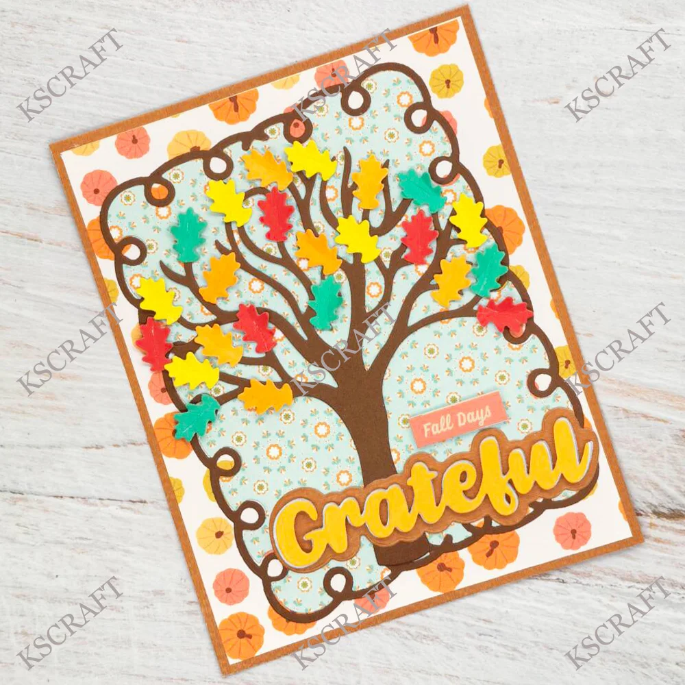 KSCRAFT Fall Tree Cutting Dies Stencils for DIY Scrapbooking Decorative Embossing DIY Paper Cards