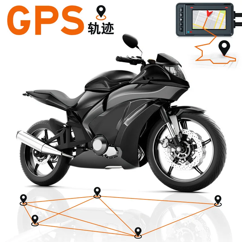 Motorcycle DVR Dash Camera WiFi GPS 3-Inch Screen with Two Lenses Black Box BSD Voice Recognition for Motorcycle Bicycle