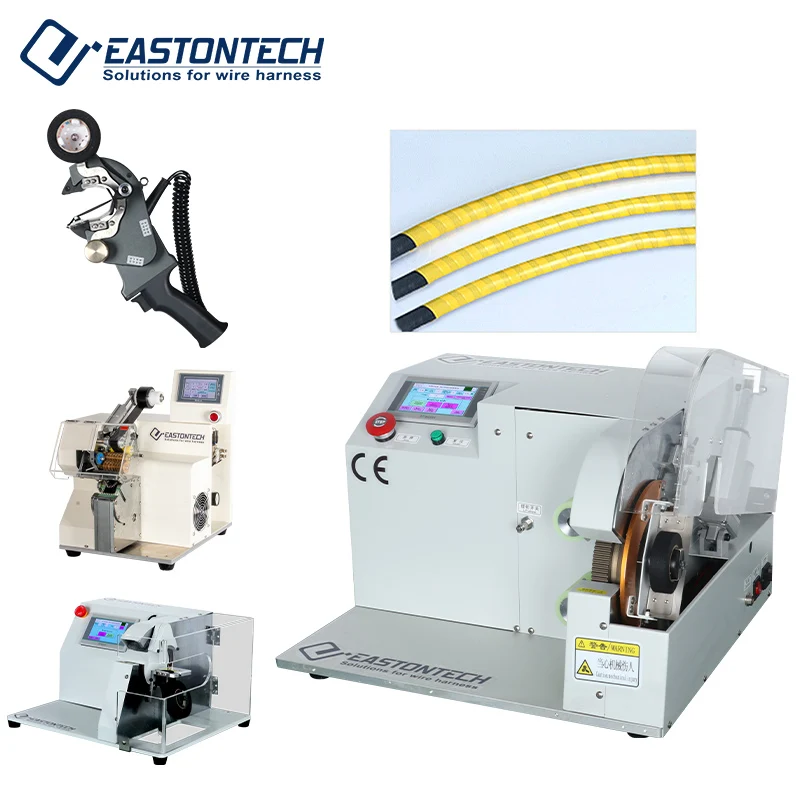 

EASTONTECH EW-AT-401 30mm OD Max Wire Tape Wrapping Machine Spot Wrap Full Wrap Taping Winding Machine With Safety Cover