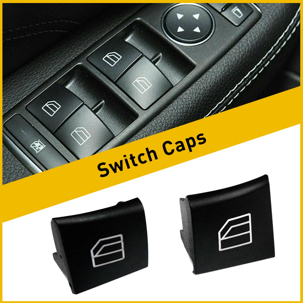 2Pcs Car Window Switch Cover Button Cap Replacement For Mercedes-Benz X164 GL-Class W164 ML-Class W251 R-Class