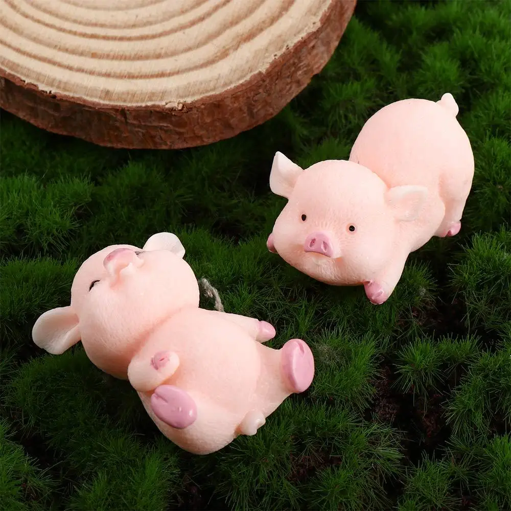 1Pc Cartoon Pink Pig Naughty Cerdo Australia Animal Doll Toy Model Statue Figurine Ornament Miniatures Home DIY