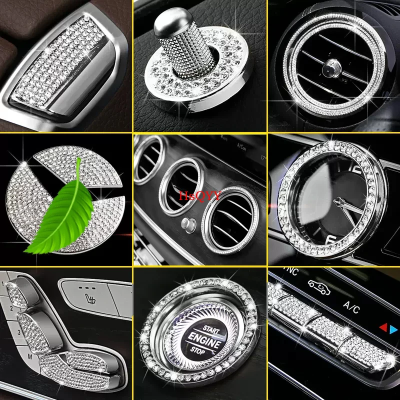 For Mercedes Benz E  Class E260 E300 W213 Center Console Trim Diamond Cover Crystal Sticker Interior Accessories Modification