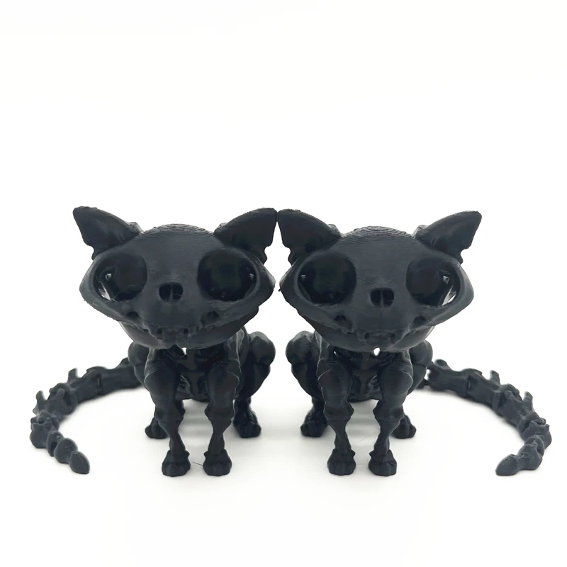 

Halloween Decoration 3D Printed Pieces Creative decorations Mini Skeleton Statues Poseable Skeleton cat For Haunted House Party