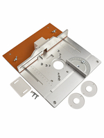 Router Table Insert Plate Made of Aluminium Alloy Featuring Wood Milling Flip Board and Miter Gauge for Router Alignment