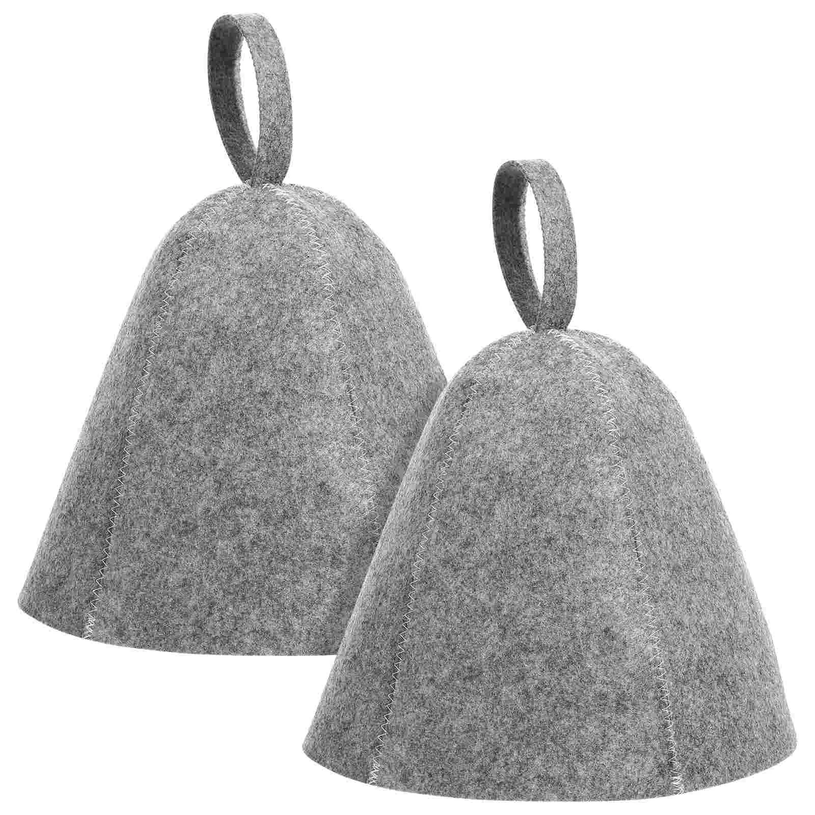 

2 Pcs Sauna Hats Thicken Felt Bath Hats Shower Caps Bath Accessories for Women and Men thickened sauna hat